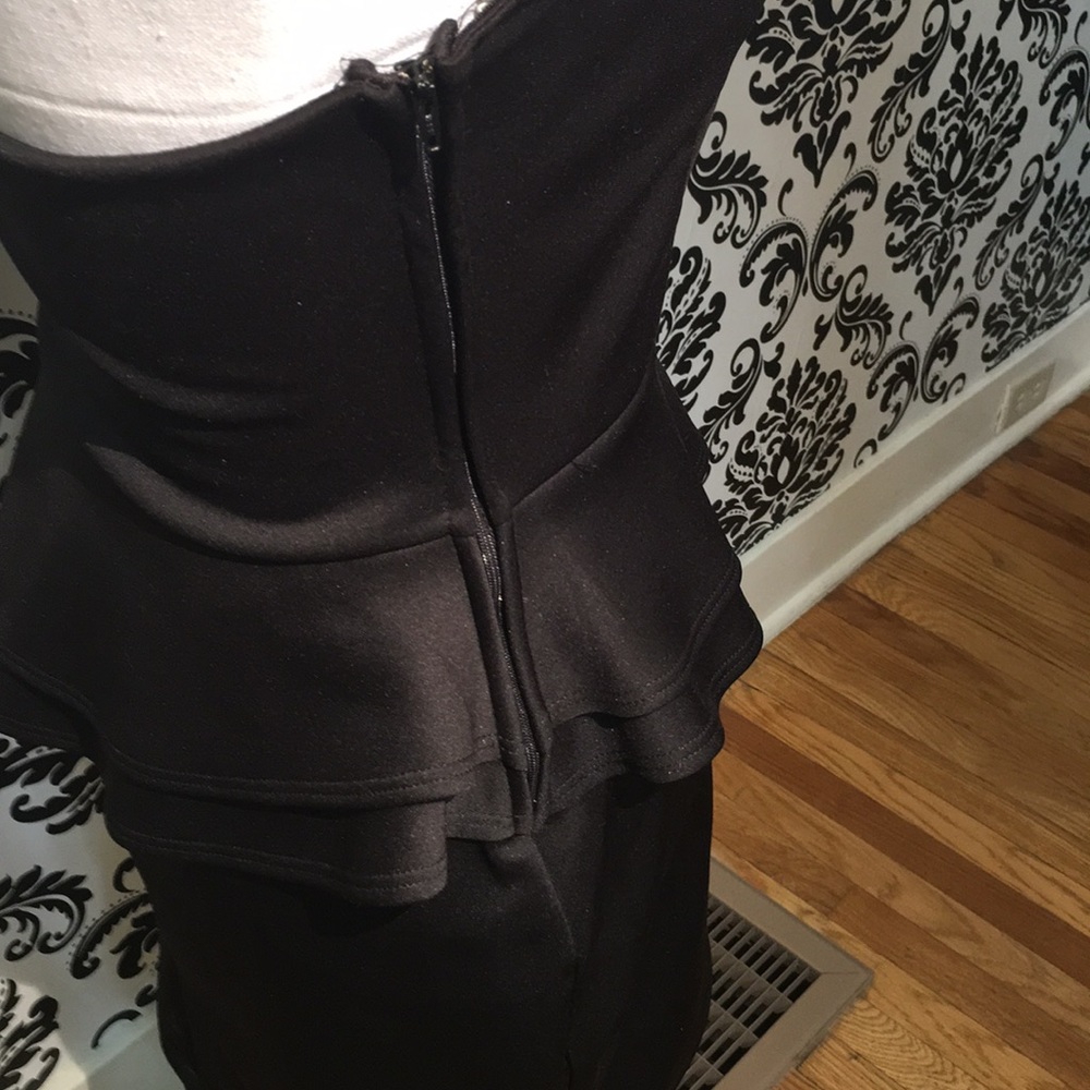 Strapless Asymmetrical Ruffle Mini Dress - Picture 2 of 5